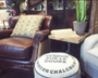 Doctus Aged Leather and Hessian Linen Style Armchair AGED LEATHER, CAFE FURNITURE Stools & Chairs