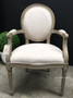 Sansa Carver Chair Weathered Oak with cream upholstery  FRENCH  FURNITURE, CHAIRS, HAMPTONS Style, PLANTATION Style, CHAIRS Dining, CHAIRS Lounge, LIVING Room, LIVING Chairs