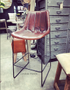 Linetti Leather Bar Stool with Straight Stitching