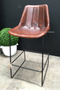 Linetti Leather Bar Stool with Straight Stitching