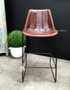 Linetti Leather Bar Stool with Straight Stitching