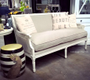 Worthington Sofa Canape Distressed White with Cream Upholstery