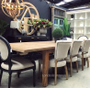 Florence Rustic Top Marble Inlay Double Extension Dining Table DOUBLE EXTENSION 3.1M