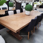 Profile shot showcasing the table's perfect dimensions for banquet-sized gatherings, offering ample space and style.