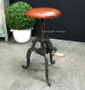 Valor Adjustable Industrial Stool with Crank Leather Seat  INDUSTRIAL RUSTIC Style, CHAIRS, CAFE FURNITURE, CHAIRS Stools, CAFE FURNITURE Stools & Chairs