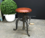 Valor Adjustable Industrial Stool with Crank Leather Seat  INDUSTRIAL RUSTIC Style, CHAIRS, CAFE FURNITURE, CHAIRS Stools, CAFE FURNITURE Stools & Chairs