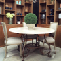 Santiago Round Dining Table with Cream Marble Top
