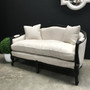 Arya 2.5 Seater Canape Sofa Distressed Black with cream upholstery  FRENCH  FURNITURE, CHAIRS, HAMPTONS Style, PLANTATION Style, CHAIRS Lounge, LIVING Room, LIVING Chairs