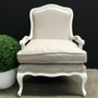 Catelyn Armchair Distressed White cream upholstery  FRENCH  FURNITURE, CHAIRS, HAMPTONS Style, PLANTATION Style, CHAIRS Lounge, LIVING Room, LIVING Chairs