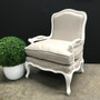 Catelyn Armchair Distressed White cream upholstery  FRENCH  FURNITURE, CHAIRS, HAMPTONS Style, PLANTATION Style, CHAIRS Lounge, LIVING Room, LIVING Chairs