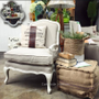 Catelyn Armchair Distressed White cream upholstery  FRENCH  FURNITURE, CHAIRS, HAMPTONS Style, PLANTATION Style, CHAIRS Lounge, LIVING Room, LIVING Chairs
