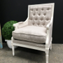 Pearson Armchair Distressed White with Cream Upholstery  FRENCH  FURNITURE, CHAIRS, HAMPTONS Style, PLANTATION Style, CHAIRS Lounge, LIVING Room, LIVING Chairs