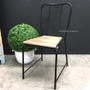 Arrow Industrial Mesh Dining Chair with wooden seat Distressed Black