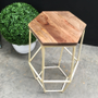 Hex Bar Stool Distressed off white Cream