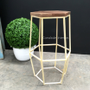 Hex Bar Stool Distressed off white Cream