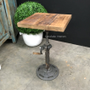Crank Adjustable Side Table  INDUSTRIAL RUSTIC Style, CAFE FURNITURE, TABLES, TABLES Side Tables, LIVING Room, LIVING Coffee & Side Tables, CAFE FURNITURE Table Tops & Tables