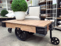 Cartage Industrial Coffee Table on Castors Distressed Black
