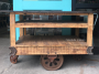 Cartage Industrial Workbench Island Cart on Castors  INDUSTRIAL RUSTIC Style, CAFE FURNITURE, TABLES, STORAGE Consoles & Desks, CAFE FURNITURE Table Tops & Tables, CAFE FURNITURE Storage