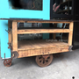 Cartage Industrial Workbench Island Cart on Castors  INDUSTRIAL RUSTIC Style, CAFE FURNITURE, TABLES, STORAGE Consoles & Desks, CAFE FURNITURE Table Tops & Tables, CAFE FURNITURE Storage