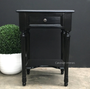 Nadine II Hamptons 1 Drawer Bedside Distressed Black