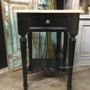 Nadine II Hamptons 1 Drawer Bedside Distressed Black Limewash Top  BEDROOM, HAMPTONS Style, PLANTATION Style, LIVING Coffee & Side Tables, BEDROOM Bedsides