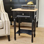 Nadine II Hamptons 1 Drawer Bedside Distressed Black Limewash Top  BEDROOM, HAMPTONS Style, PLANTATION Style, LIVING Coffee & Side Tables, BEDROOM Bedsides