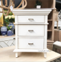 Berry II Court Bedside Distressed White  BEDROOM, HAMPTONS Style, PLANTATION Style, TABLES Side Tables, LIVING Coffee & Side Tables, BEDROOM Bedsides
