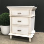Berry II Court Bedside Distressed White  BEDROOM, HAMPTONS Style, PLANTATION Style, TABLES Side Tables, LIVING Coffee & Side Tables, BEDROOM Bedsides