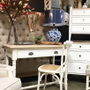 Kiki Laptop Study Desk Distressed WhiteLimewash Top