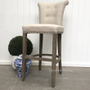Montague Upholstered Buttoned Back Bar Stool Weathered Oak  FRENCH  FURNITURE, CHAIRS, HAMPTONS Style, PLANTATION Style, CHAIRS Dining, CHAIRS Stools