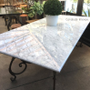 Peralta Dining Table with Carrara Marble Top Canalside Interiors