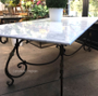 Peralta Dining Table with Carrara Marble Top Canalside Interiors