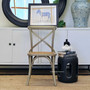 Canalside Interiors presents the timeless distressed greywash Cross Back Chair, perfect for any classical living space