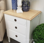 Mansfield Bedside White with Limewash Top FRENCH  FURNITURE, BEDROOM, TABLES Side Tables, LIVING Coffee & Side Tables, BEDROOM Bedsides