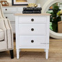 Mansfield Bedside White with Limewash Top FRENCH  FURNITURE, BEDROOM, TABLES Side Tables, LIVING Coffee & Side Tables, BEDROOM Bedsides