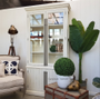 View highlighting the chic slatted door and back finish of the Markle Display Unit, a testament to sophisticated craftsmanship.