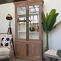Markle Display Unit Weathered Oak with White Interior