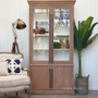Markle Display Unit Weathered Oak with White Interior