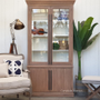 Markle Display Unit Weathered Oak with White Interior