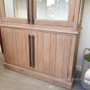 Markle Display Unit Weathered Oak with White Interior