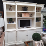 Yates TV Entertainment Wall Unit Library Distressed off white  HAMPTONS Style, PLANTATION Style, LIVING Room, LIVING TV Media & Storage, LIVING Cupboards & Bookcases, STORAGE, STORAGE Bookshelves & Cupboards