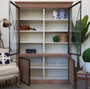 Atticus Display Wall Unit Weathered Oak with White Interior  INDUSTRIAL RUSTIC Style, HAMPTONS Style, PLANTATION Style, LIVING Room, LIVING TV Media & Storage, LIVING Cupboards & Bookcases, STORAGE, STORAGE Bookshelves & Cupboards, PLANTATION STYLE