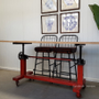 Burst Red Adjustable Bar Table