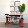 Burst Red Adjustable Bar Table