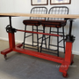 Burst Red Adjustable Bar Table