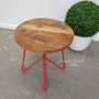 Camilla Low Stool / Side Table - Distressed Red