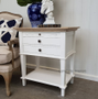 Butler Side Table Bedside White with Limewash Top BEDROOM, TABLES Side Tables, LIVING Coffee & Side Tables, BEDROOM Bedsides