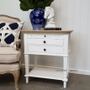 Butler Side Table Bedside White with Limewash Top BEDROOM, TABLES Side Tables, LIVING Coffee & Side Tables, BEDROOM Bedsides