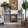Alistair Glass TV Unit Sideboard Distressed off white  HAMPTONS Style, PLANTATION Style, LIVING Room, LIVING TV Media & Storage, TABLES Sideboards & Buffets, STORAGE, STORAGE Sideboards & Buffets