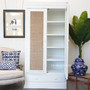 Tweed Hill Rattan Wardrobe Distressed White  BEDROOM, BEDROOM Wardrobes & Armoires, STORAGE, STORAGE Bookshelves & Cupboards, PLANTATION STYLE